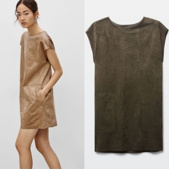 Aritzia Dresses & Skirts - Aritzia Wilfred Free Nori Vegan Faux Suede Dress
